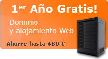 Primer a&ntilde;o gratis. Dominio y alojamiento web. Ahorre hasta 480 Euros