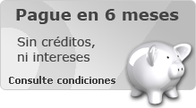 Pague en 6 meses. Sin cr&eacute;ditos ni intereses. Consulte condiciones